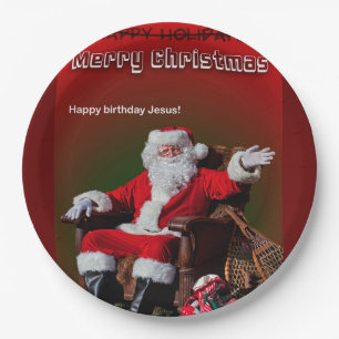 MERRY CHRISTMAS - HAPPY BIRTHDAY JESUS PAPER PLATE