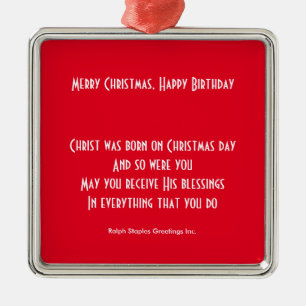 Merry Christmas happy birthday Metal Tree Decoration