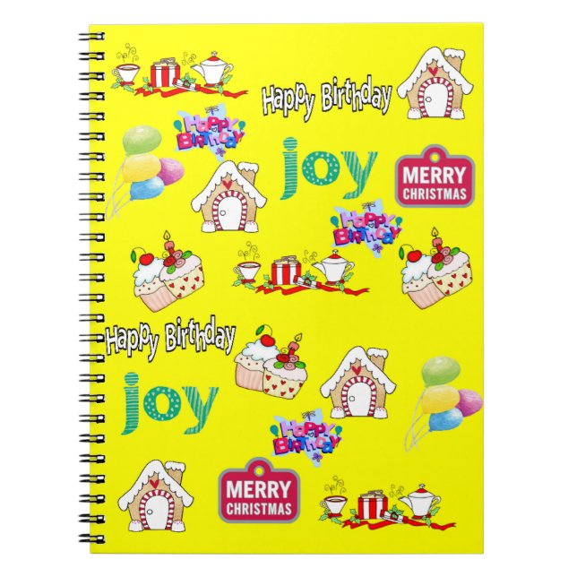 Merry Christmas Happy Birthday Notebook (Front)