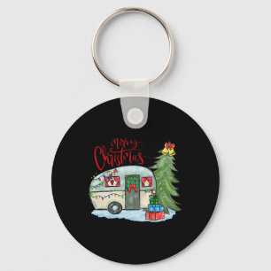 Merry Christmas Happy Camper Fun Camping Life Fami Key Ring