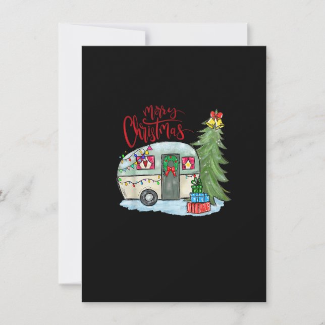 Merry Christmas Happy Camper Funny Camping Life Fa Invitation (Front)