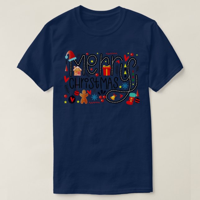 Merry Christmas Happy Family Xmas  T-Shirt (Design Front)