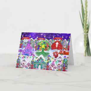 Merry Christmas Happy Hannukah Greeting Card