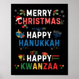Merry Christmas Happy Hanukkah Happy Kwanzaa 10 Poster