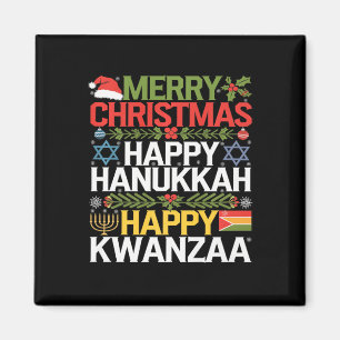 Merry Christmas Happy Hanukkah Happy Kwanzaa 13 Magnet