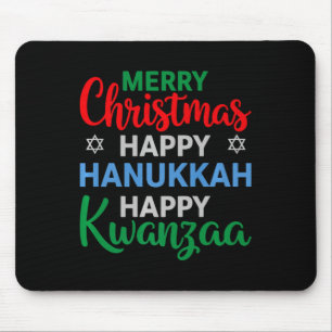 Merry Christmas Happy Hanukkah Happy Kwanzaa 16 Mouse Mat