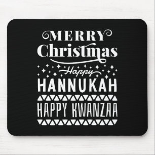 Merry Christmas Happy Hanukkah Happy Kwanzaa 7  Mouse Mat