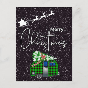 MERRY CHRISTMAS   Happy Holiday MCM Camper Postcard
