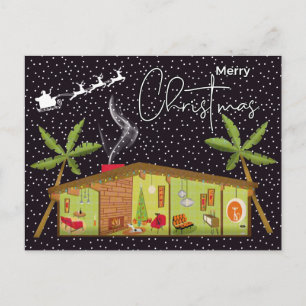 MERRY CHRISTMAS   Happy Holiday Mid Century Modern Postcard