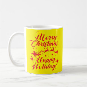 MERRY CHRISTMAS HAPPY HOLIDAYS COFFEE MUG