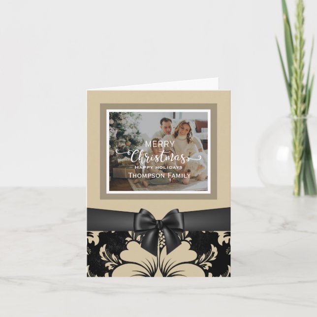 Merry Christmas happy holidays custom photo Invitation (Front)
