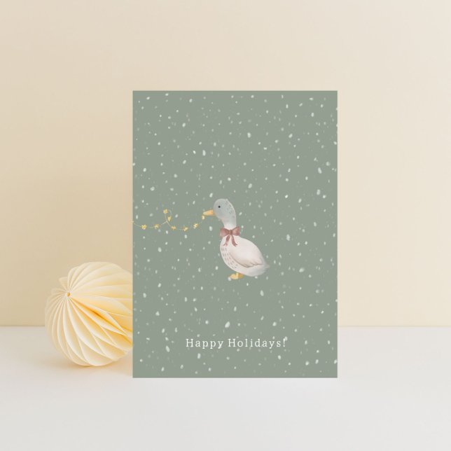 Merry Christmas Happy Holidays Duck Card (Creator Uploaded)