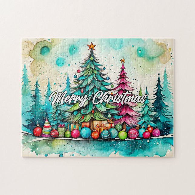 Merry Christmas | Happy Holidays Jigsaw Puzzle (Horizontal)