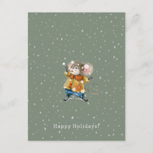 Merry Christmas Happy Holidays Mouse Card