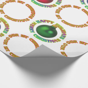 Merry Christmas Happy Holidays Our First Christmas Wrapping Paper