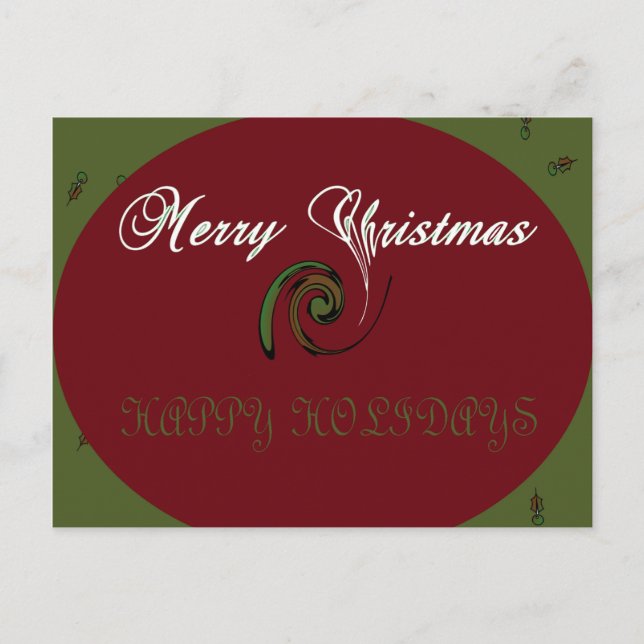 Merry Christmas Happy Holidays Postcard (Front)