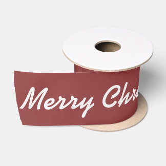 Merry Christmas Happy Holidays Red GIftwrap Satin Ribbon