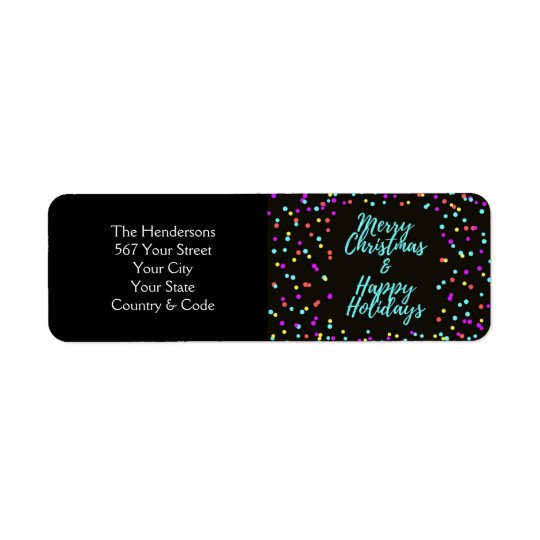 Merry Christmas & Happy Holidays - Return Address Label