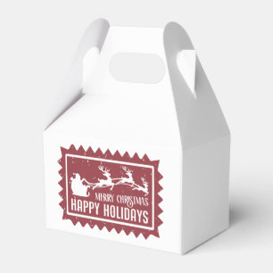 Merry Christmas Happy Holidays Santa Favour Box