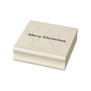 Merry Christmas happy holidays simple minimal  Rubber Stamp