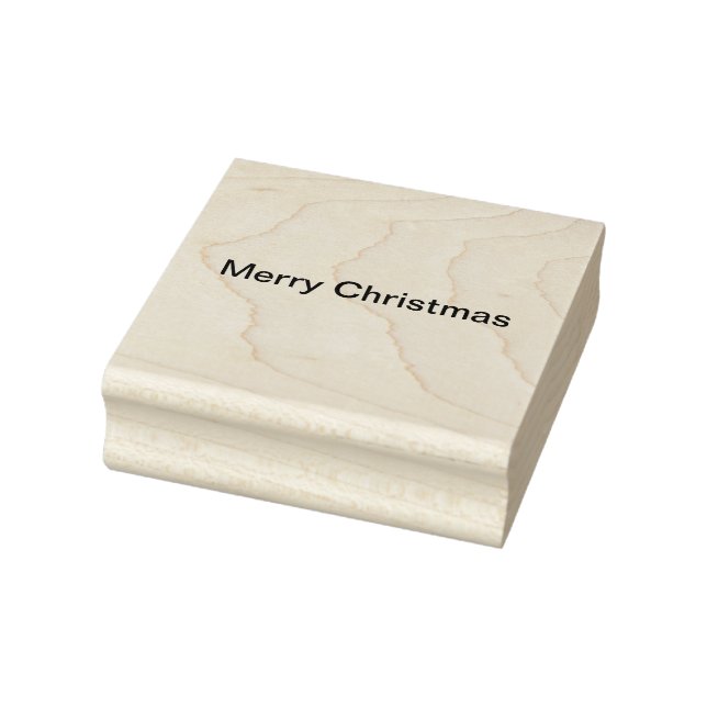 Merry Christmas happy holidays simple minimal  Rubber Stamp (Stamp)