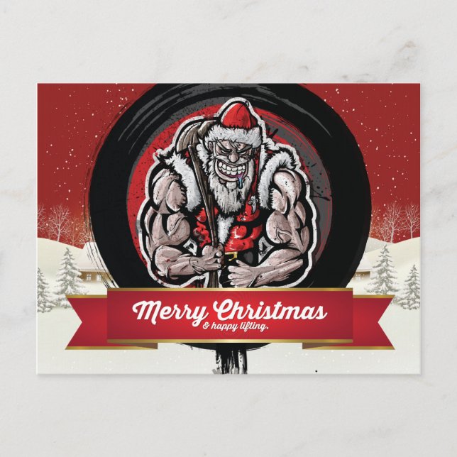 Merry Christmas & Happy Lifting Holiday Postcard (Front)