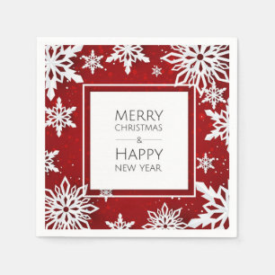 Merry Christmas/Happy N Y Cocktail Paper Napkin