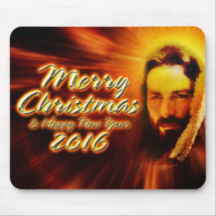 Merry Christmas Happy New Year 2016 Jesus Mousepad