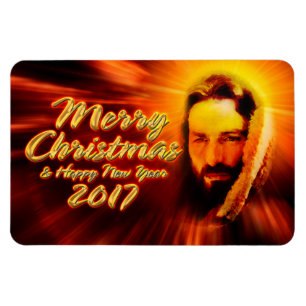 Merry Christmas Happy New Year 2017 Jesus Magnet