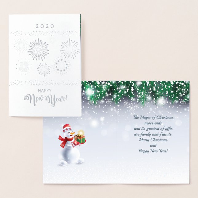 Merry Christmas & Happy New Year! 2020 Fireworks Foil Card (Display)