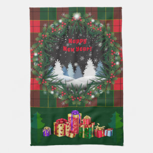 Merry Christmas & Happy New Year 2025 Snowman Tea Towel