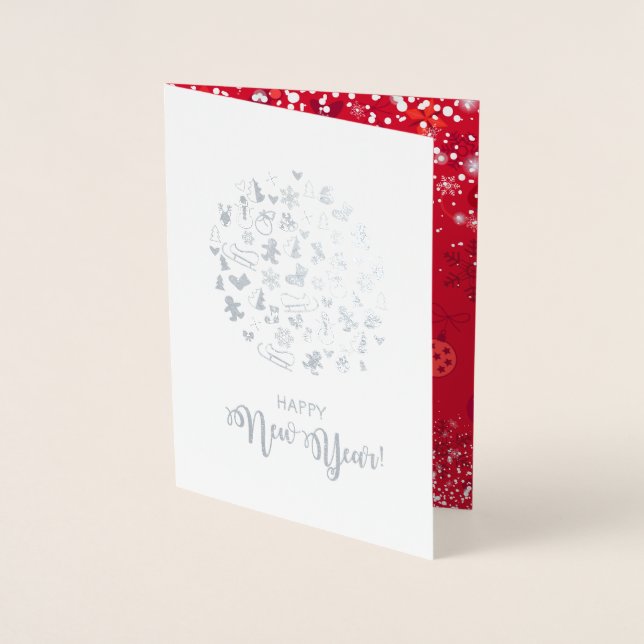 Merry Christmas & Happy New Year! 2025 XMAS Snow Foil Card (Front)