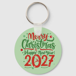 Merry Christmas Happy New Year 2026 Reindeer Key Ring