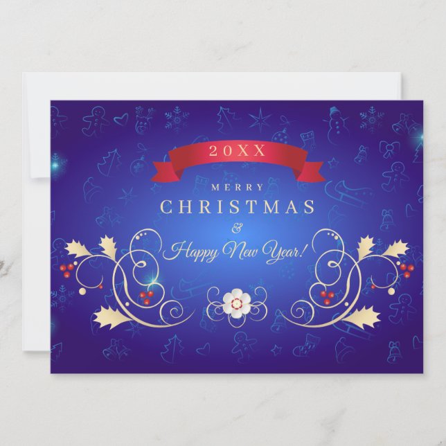 Merry Christmas & Happy New Year! 20XX Blue Card (Front)