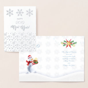 Merry Christmas & Happy New Year! 20XX XMAS Snow Foil Card