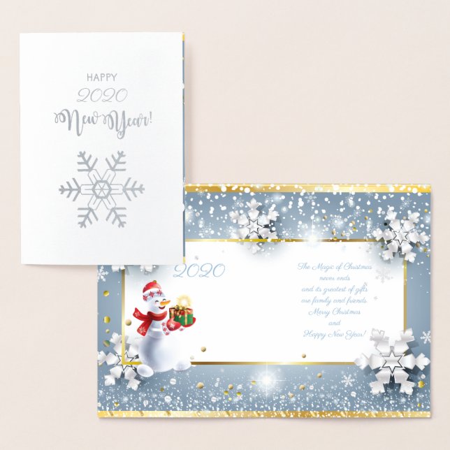 Merry Christmas & Happy New Year! 20XX XMAS Snow Foil Card (Display)