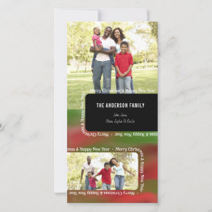 Merry Christmas & Happy New Year 2 Photo Frame Holiday Card