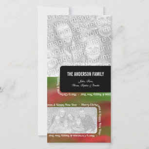 Merry Christmas & Happy New Year 2 Photo Frame Holiday Card