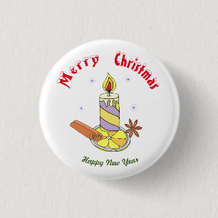 Merry christmas Happy New Year 3 Cm Round Badge