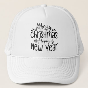 Merry Christmas Happy New Year-45910 Trucker Hat