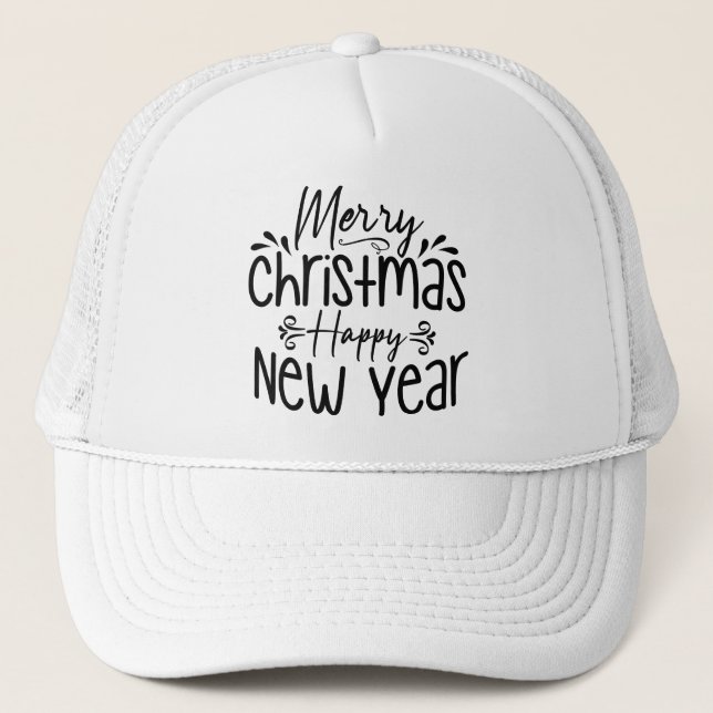 Merry Christmas Happy New Year-45910 Trucker Hat (Front)