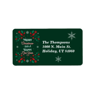 Merry Christmas / Happy New Year Address Labels