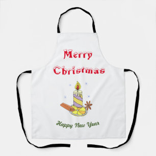 Merry christmas Happy New Year Apron