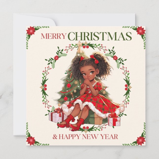 Merry Christmas & Happy New Year Black Girl Magic (Front)