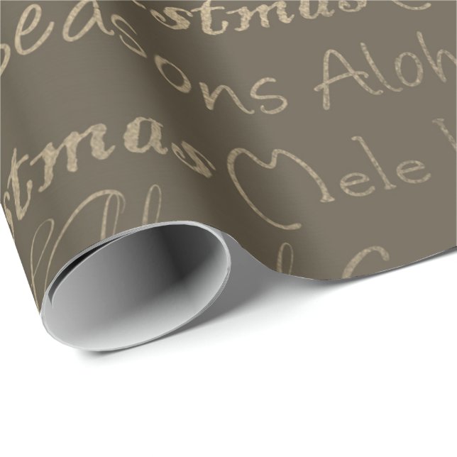 Merry Christmas Happy New Year Brown Gold Wrapping Paper (Roll Corner)