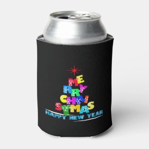 Merry Christmas Happy New Year Can Cooler