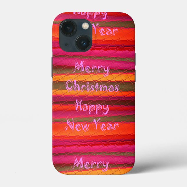 Merry Christmas Happy New Year Canvas Colour Desig Case-Mate iPhone Case (Back)