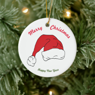 Merry christmas Happy New Year  Ceramic Ornament