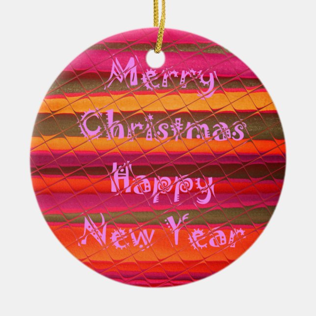Merry Christmas Happy New Year Collection Ceramic Tree Decoration (Front)