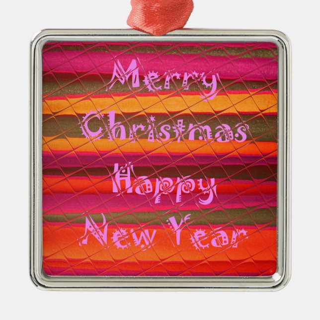 Merry Christmas Happy New Year Collection Metal Tree Decoration (Front)